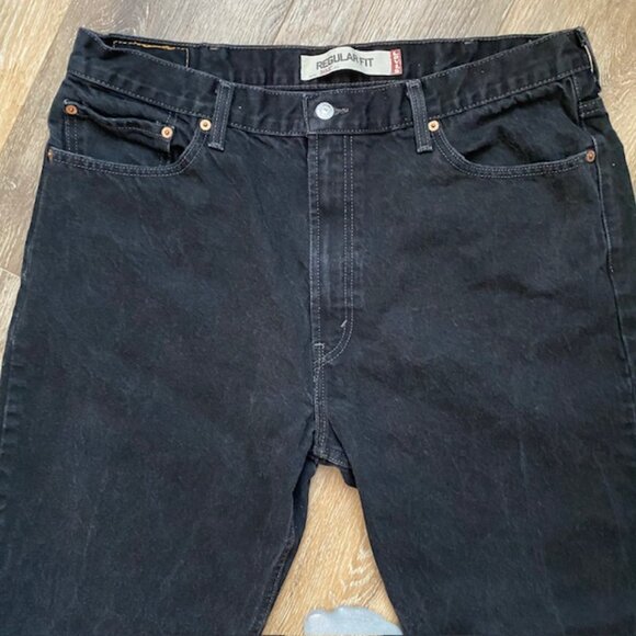 LEVI`S 505 Jeans 40"x31" Men's Regular Fit Straight Leg Black Denim - Picture 3 of 12